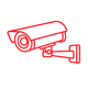 A red ea2729 outline of a security camera