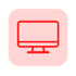 Minimalist flat design computer monitor icon A simple lineart desktop monitor in solid red ED1C24 with a rectangular screen and a small stand drawn wi-2
