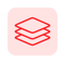 Minimalist flat design layers icon A simple lineart stack of three horizontal layers in solid red ED1C24 slightly offset to suggest depth Clean geomet-2